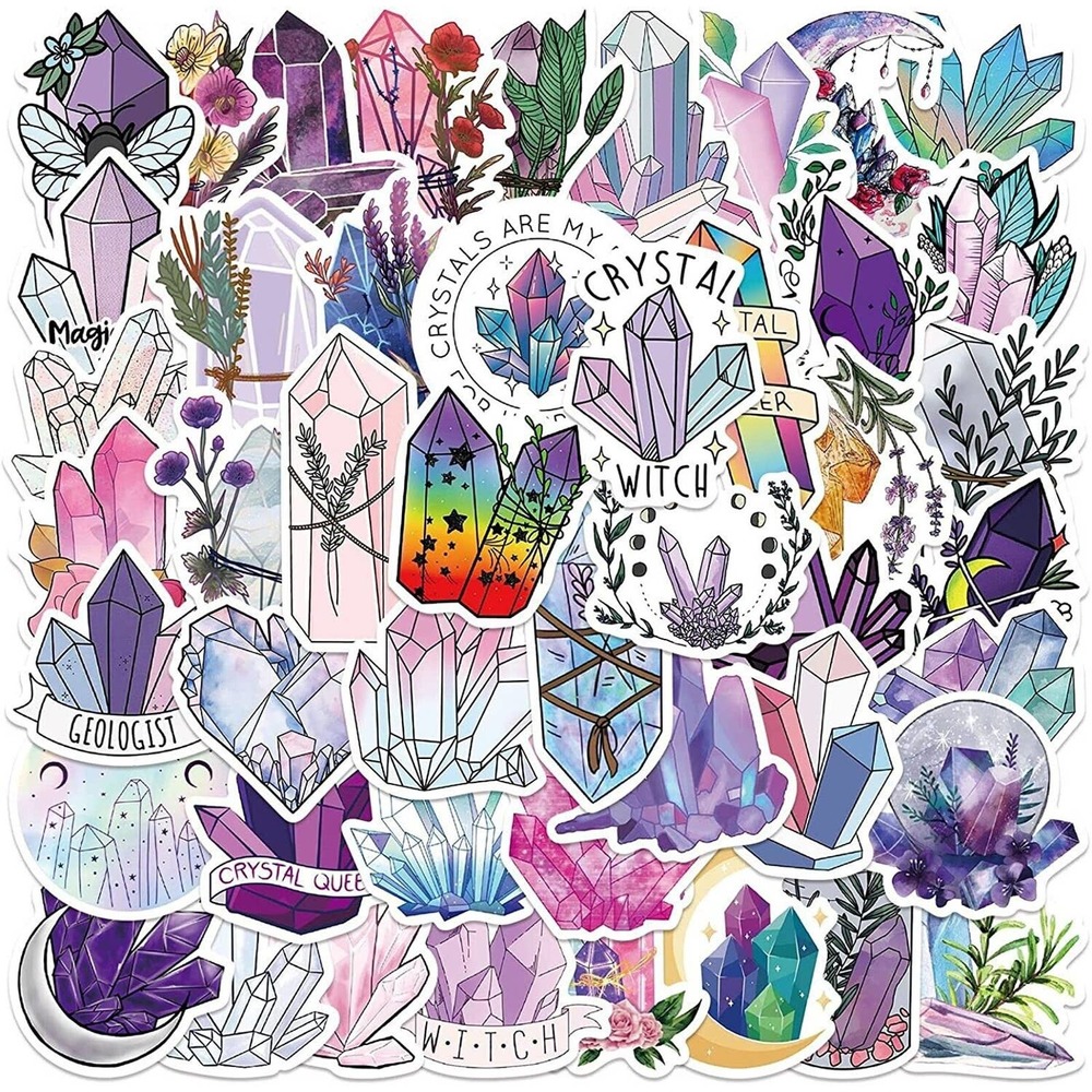 Crystal Stickers 10pc Colorful Decals Notebook Laptop Water Bottle
